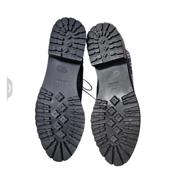 Stuart Weitzman Rare Women’s Brogue Ankle Boots Black Plaid Lace-Up Size 8 - Picture 10 of 12